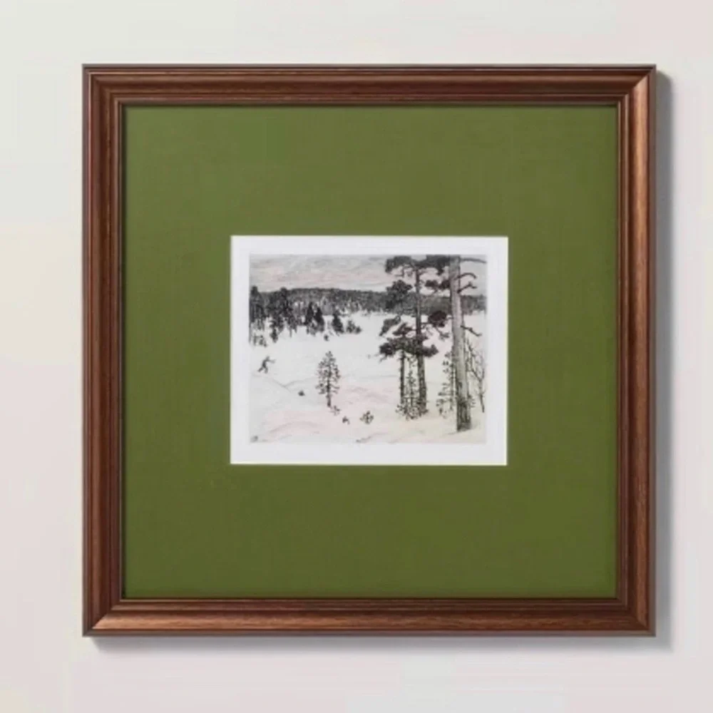 Hearth & Hand with Magnolia Countryside Skier Framed Christmas Wall Art - Picture 6 of 8